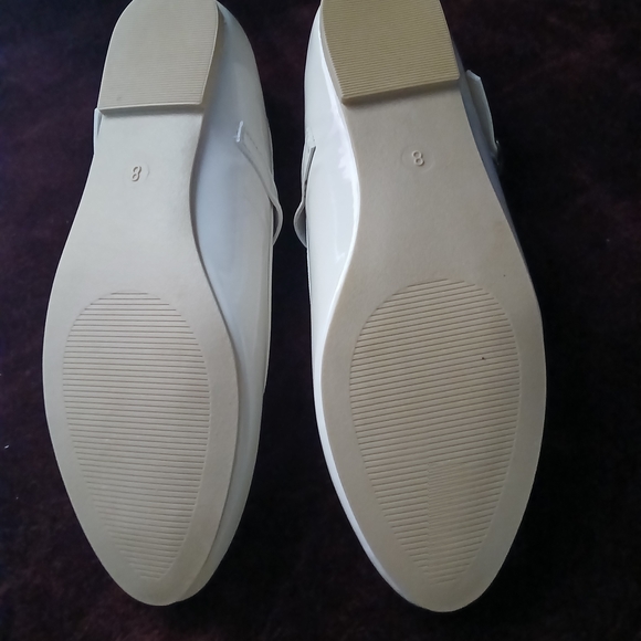 TAHARI Mary Jane Flats Ivory Women NEW - Picture 5 of 7